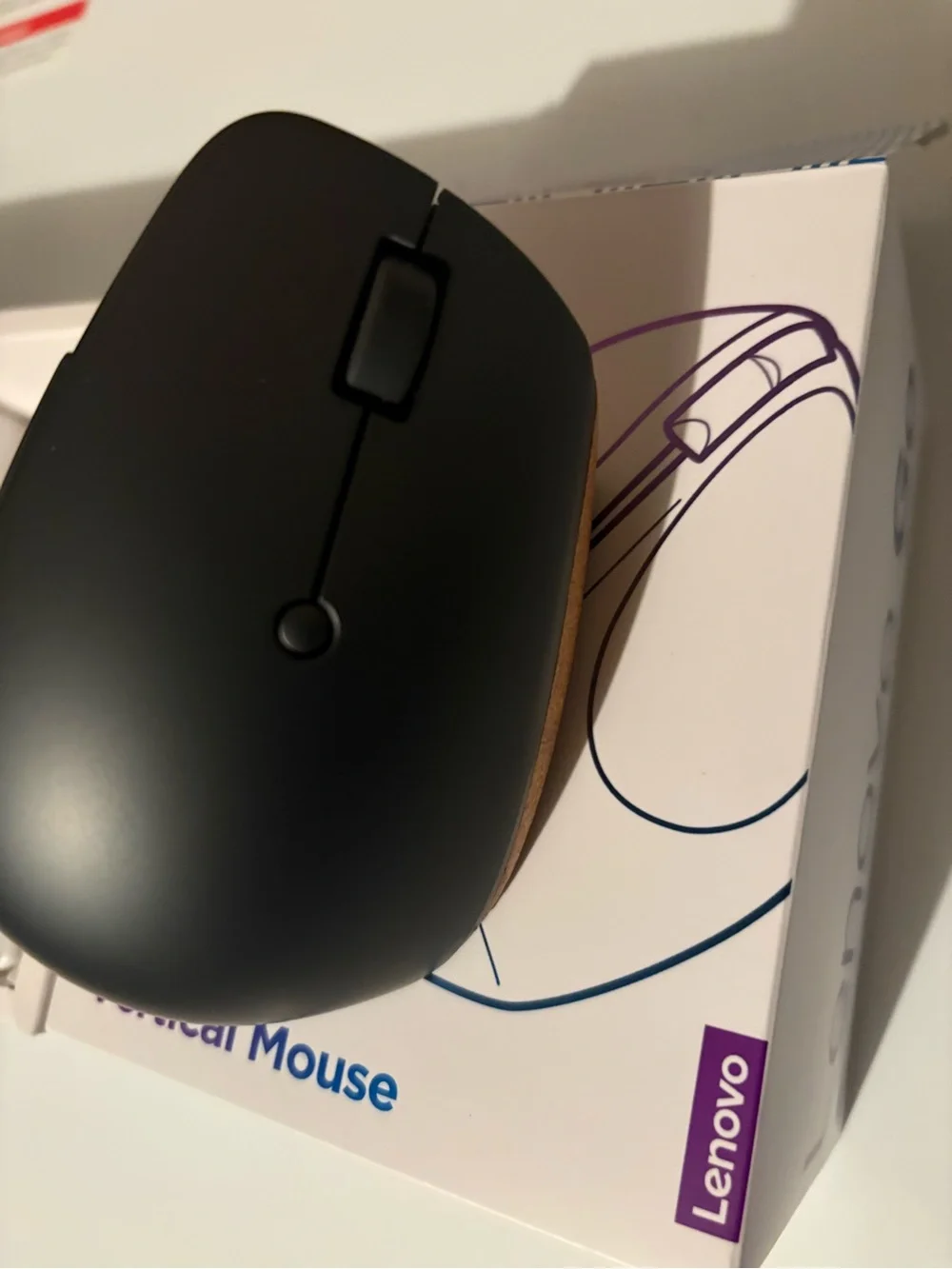 Lenovo Go Wireless Vertical Mouse - Black and Brown